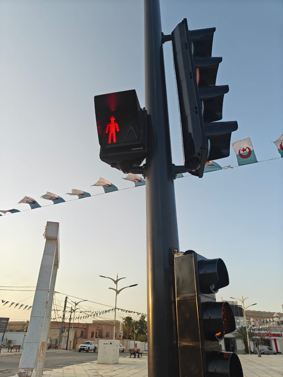 Signal piéton rouge en fonctionnement