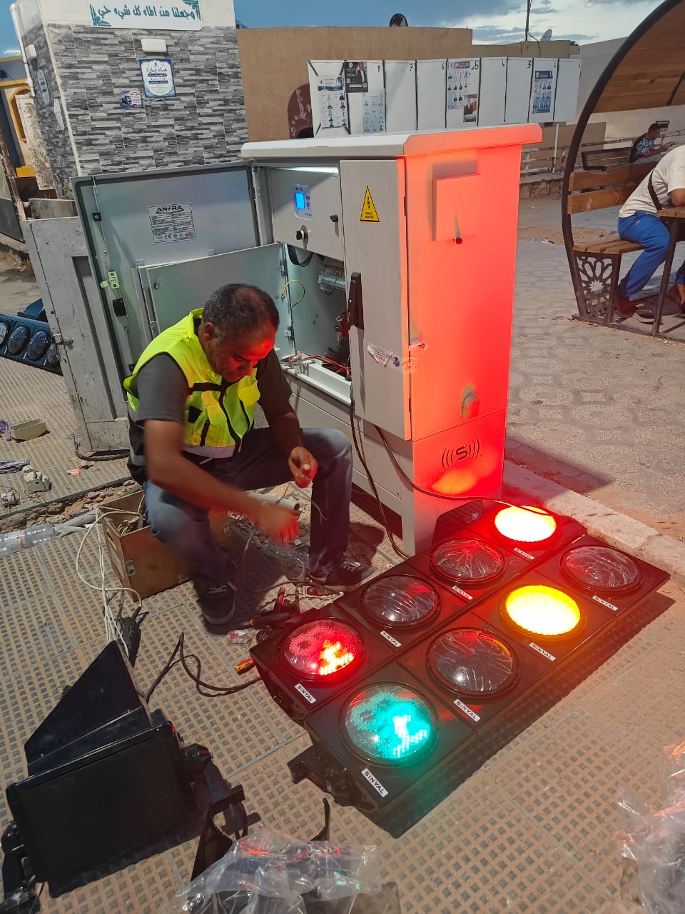 Test de fonctionnement des feux tricolores SWARCO avant mise en service